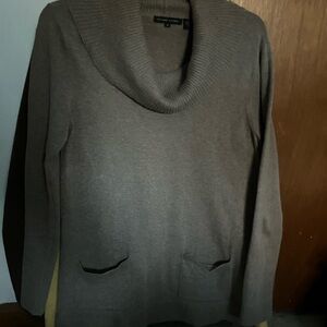 JEANNE PIERRE Cowl Neck Sweater in Taupe